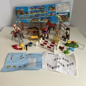 Playmobil 3856 Foals & Corral 3851 Horse Trailer Playset Equestrian Lot Vintage